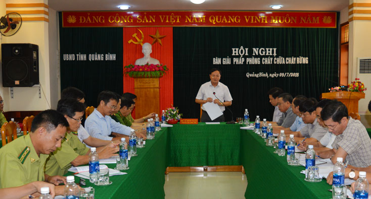 Đồng chí Lê Minh Ngân, Phó Chủ tịch UBND tỉnh kết luận cuộc họp.