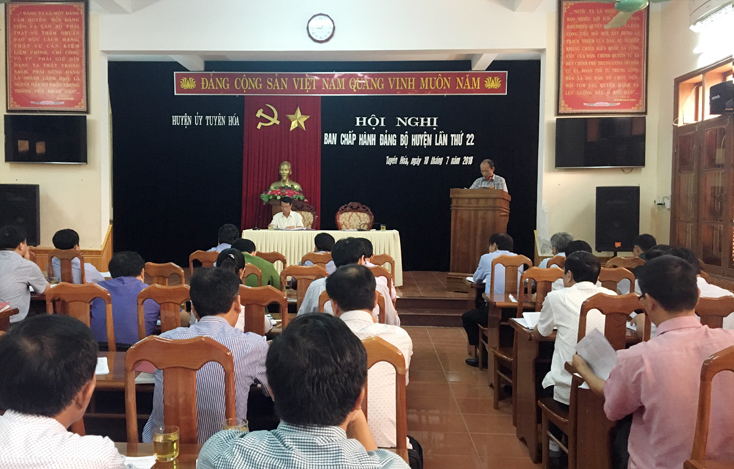 Hội nghị Ban Chấp hành Đảng bộ huyện Tuyên Hóa lần thứ 22.