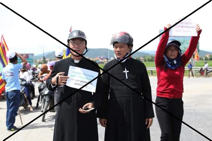 Linh mục Nguyễn Thanh Tịnh không bao giờ vắng mặt trong các cuộc biểu tình.