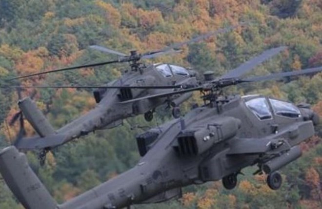 Máy bay trực thăng Apache. (Nguồn: Yonhap)