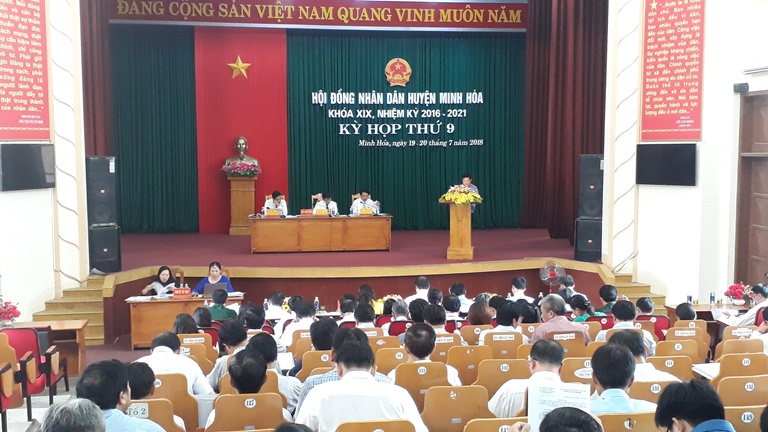 Toàn cảnh kỳ họp thứ 9, HĐND huyện Minh Hóa (khóa XIX)