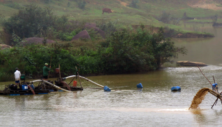 Điểm khai thác cát trái phép trên sông Dinh đã được lực lượng chức năng xử lý dứt điểm.
