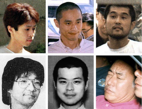 6 thành viên giáo phái AUM Shinrikyo bị tử hình trước đó - ngày 6-7. (Nguồn: AFP/TTXVN)