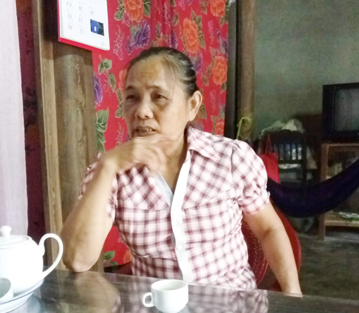 Bà Trần Thị Thẩm-Bí thư Chi bộ thôn Kim Sen khẳng định với phóng viên mình không hề tham gia và ký vào biên bản cuộc họp vào ngày18-1-2018 tại UBND xã Trường Xuân. 