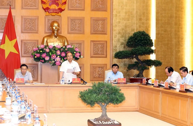 Thủ tướng Chính phủ Nguyễn Xuân Phúc, Trưởng Ban Chỉ đạo chủ trì phiên thảo luận. (Ảnh: Thống Nhất/TTXVN)