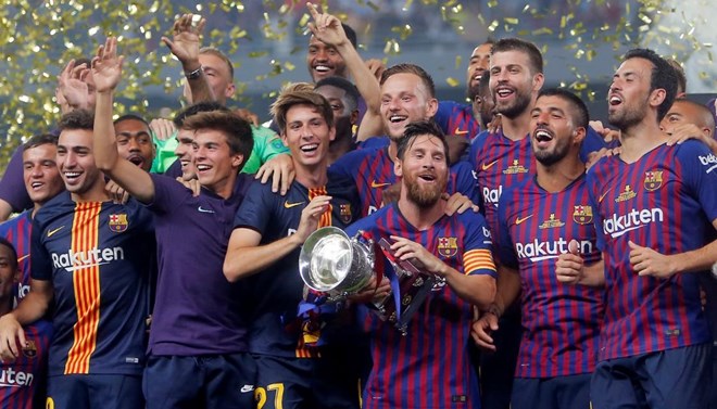Barcelona lần thứ 13 giành Siêu cúp Tây Ban Nha. (Nguồn: Reuters)