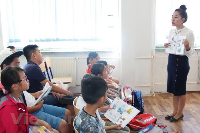 Lớp học tiếng Việt mùa Hè tại Prague. (Nguồn: Vietnam+)