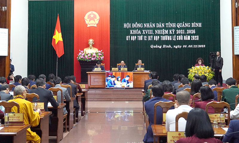 Nghị quyết HĐND tỉnh Quảng Bình khóa XVIII, nhiệm kỳ 2021-2026, kỳ họp thứ 12