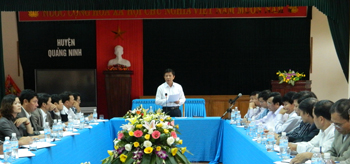 Đồng chí Nguyễn Hữu Hoài kết luận buổi làm việc. Ảnh: Hiền Chi.