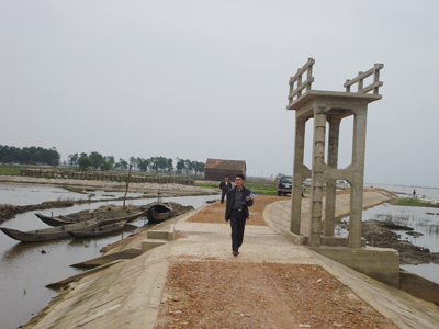 Đê bao của công trình thuỷ lợi Thượng Mỹ Trung đang phát huy tác dụng.