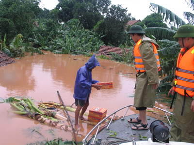 Bè bằng thân cây chuối, một phương tiện đơn giản mà hữu hiệu trong phòng chống bão, lũ