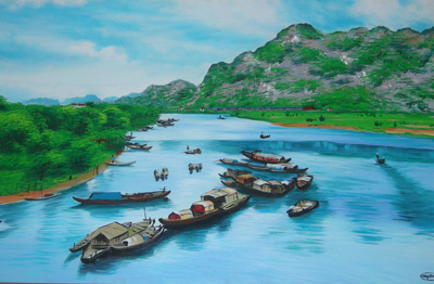 Tranh phong cảnh (chép) của họa sĩ Công Thông.