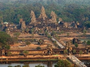 Toàn cảnh ngôi đền Angkor Wat ở Siem Reap. (Nguồn: AFP/TTXVN)