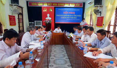 Toàn cảnh Hội nghị Giao ban khối quản lý Nhà nước 6 tháng đầu năm 2013 do Sở Văn hóa-Thể thao và Du lịch tổ chức