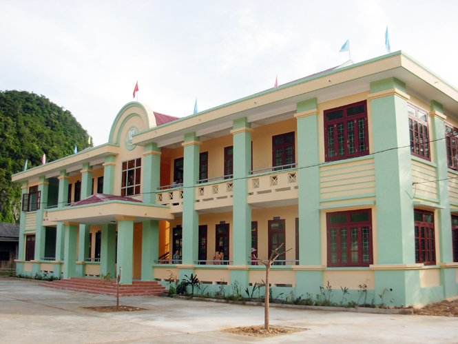 Hệ thống trường học ở huyện Minh Hóa được đầu tư nhằm thực hiện hiệu quả chương trình phát triển nguồn nhân lực.