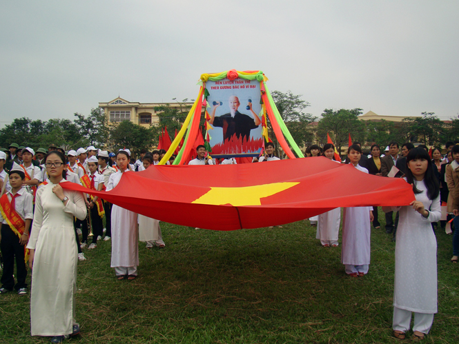 Đại hội TDTT huyện Quảng Ninh được tổ chức  rất trang trọng.