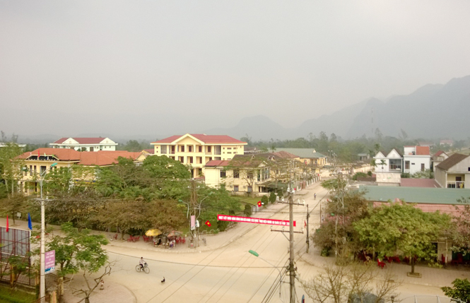 Một góc thị trấn Quy Đạt, huyện Minh Hóa.