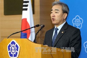 Phát ngôn viên Bộ Ngoại giao Hàn Quốc Yoo Jin-ryong phát biểu tại Seoul, ngày 26/12. (Nguồn: THX/TTXVN)