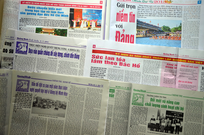 Một số bài báo về xây dựng Đảng trên Báo Quảng Bình.