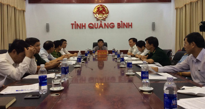 Các đại biểu tham dự hội nghị tại điểm cầu Quảng Bình.  