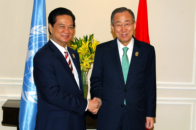 Thủ tướng Nguyễn Tấn Dũng đã có cuộc gặp và Hội kiến Tổng Thư ký Liên hợp quốc Ban Ki-moon.