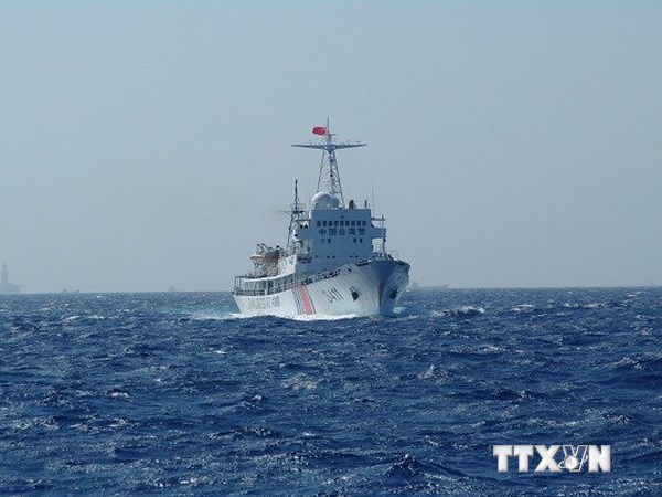 Một tàu hải cảnh Trung Quốc mang số hiệu Tàu Hải cảnh 3411 hoạt động trái phép trong vùng biển Việt Nam. (Nguồn: TTXVN)