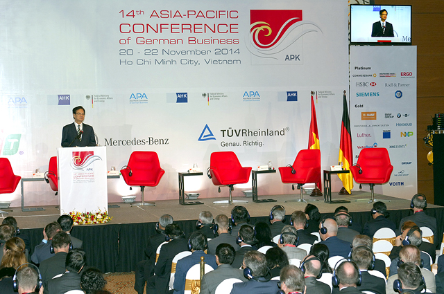 Thủ tướng Chính phủ Nguyễn Tấn Dũng đã tới dự và phát biểu tại Hội nghị doanh nghiệp Đức khu vực châu Á-Thái Bình Dương lần thứ 14 .