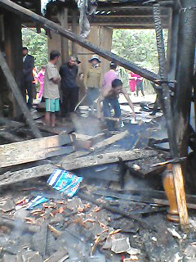 Ngôi nhà anh Đinh Thanh Lự đã bị cháy trụi