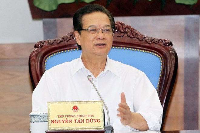 Thủ tướng Nguyễn Tấn Dũng phát biểu kết luận họp Chính phủ, chiều 24-2. (Ảnh: Đức Tám/TTXVN)