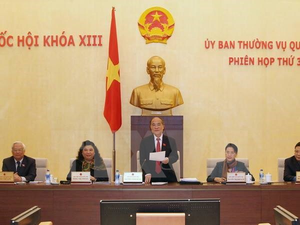 Chủ tịch Quốc hội Nguyễn Sinh Hùng phát biểu khai mạc Phiên họp thứ 36 của Ủy ban Thường vụ Quốc hội. (Ảnh: Nhan Sáng)