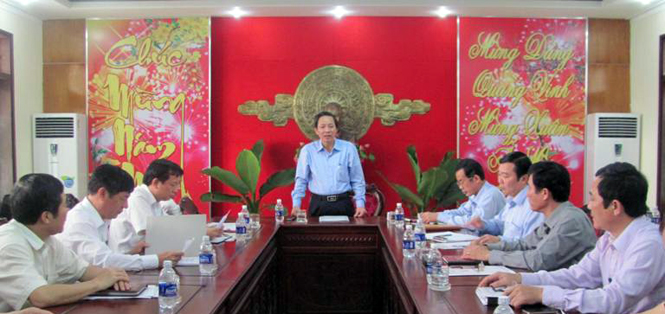 Đồng chí Hoàng Đăng Quang, Phó Bí thư Thường trực Tỉnh ủy, Trưởng đoàn đại biểu Quốc hội tỉnh kết luận tại buổi làm việc.
