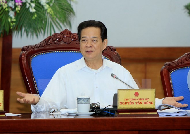 Thủ tướng Nguyễn Tấn Dũng phát biểu kết luận phiên họp. (Ảnh: An Đăng/TTXVN)