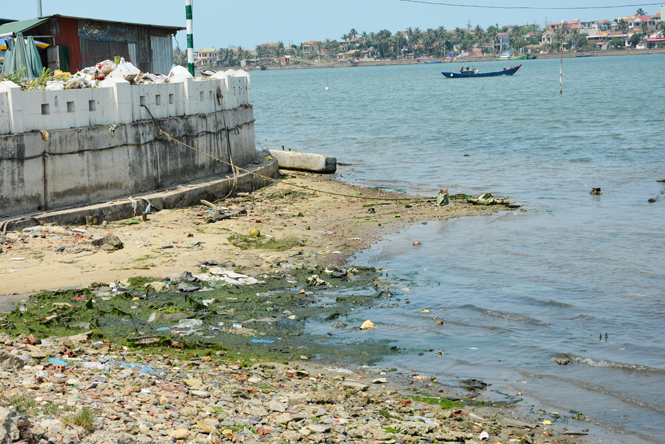 Nguồn nước ở một số vùng bờ đã bị ô nhiễm do chất thải từ các chợ cá, khu dân cư...