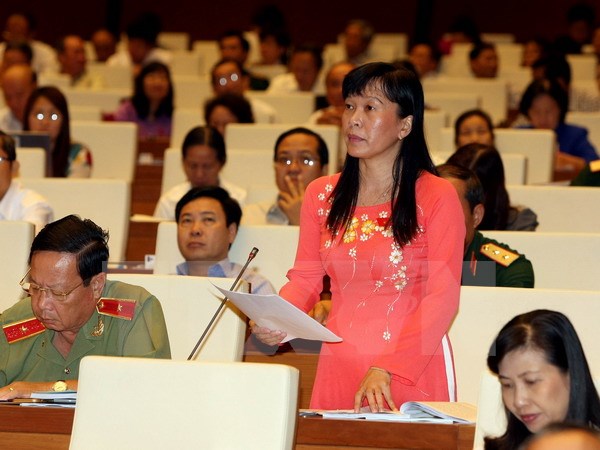 Đại biểu Quốc hội thành phố Cần Thơ Nguyễn Minh Phương phát biểu ý kiến. (Ảnh: Phạm Kiên/TTXVN)