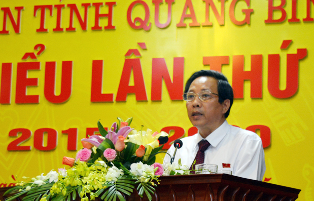 Đồng chí Hoàng Đăng Quang, Phó Bí thư Thường trực Tỉnh ủy, Trưởng đoàn đại biểu Quốc hội tỉnh phát biểu chỉ đạo đại hội.