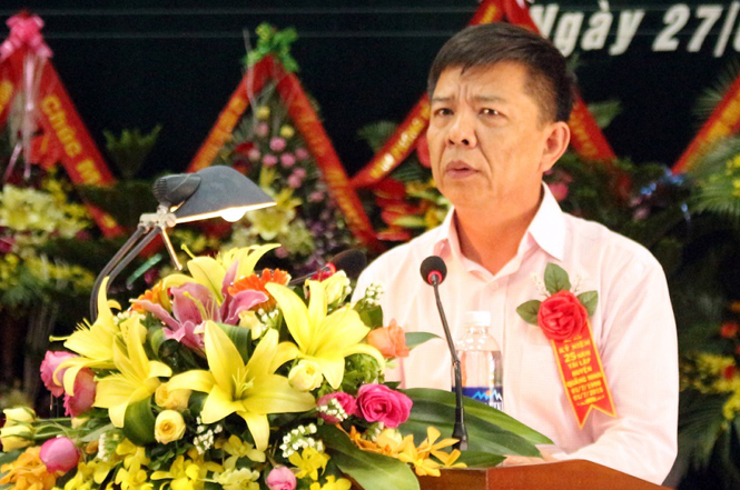 Đồng chí Nguyễn Hữu Hoài, Phó Bí thư Tỉnh ủy, Chủ tịch UBND tỉnh phát biểu tại lễ kỷ niệm.