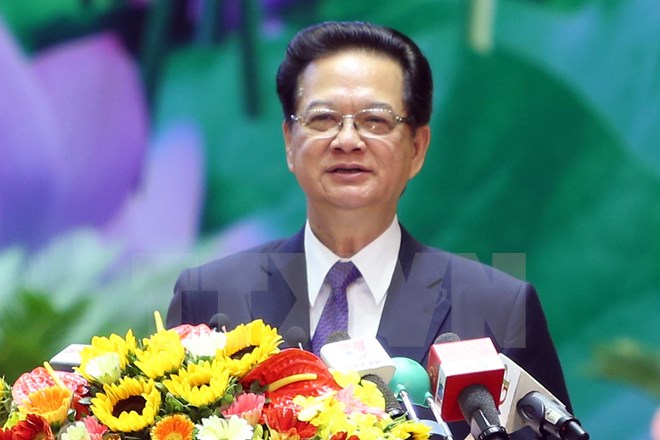 Thủ tướng Nguyễn Tấn Dũng phát biểu tại đại hội. (Ảnh: Đức Tám/TTXVN)