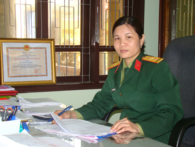 Thiếu tá chuyên nghiệp Nguyễn Thị Thu Hoài.