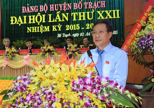 Đồng chí Lương Ngọc Bính, Ủy viên Trung ương Đảng, Bí thư Tỉnh ủy, Chủ tịch HĐND tỉnh phát biểu chỉ đạo Đại hội.