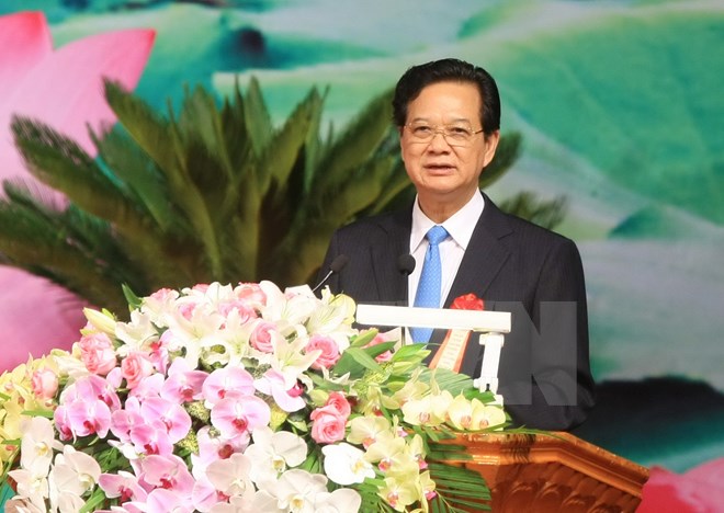 Thủ tướng Nguyễn Tấn Dũng phát biểu tại đại hội. (Ảnh: Doãn Tấn/TTXVN)