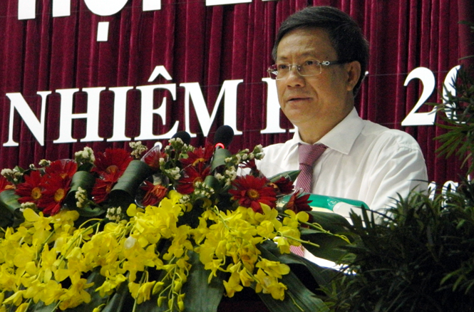 Đồng chí Lương Ngọc Bính, Uỷ viên Trung ương Đảng, Bí thư Tỉnh uỷ, Chủ tịch HĐND tỉnh phát biểu chỉ đạo Đại hội.