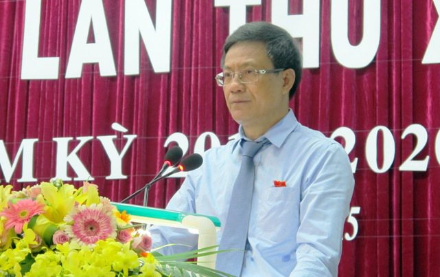 Đồng chí Lương Ngọc Bính, Ủy viên Trung ương Đảng, Bí thư Tỉnh ủy, Chủ tịch HĐND tỉnh phát biểu chỉ đạo tại Đại hội.