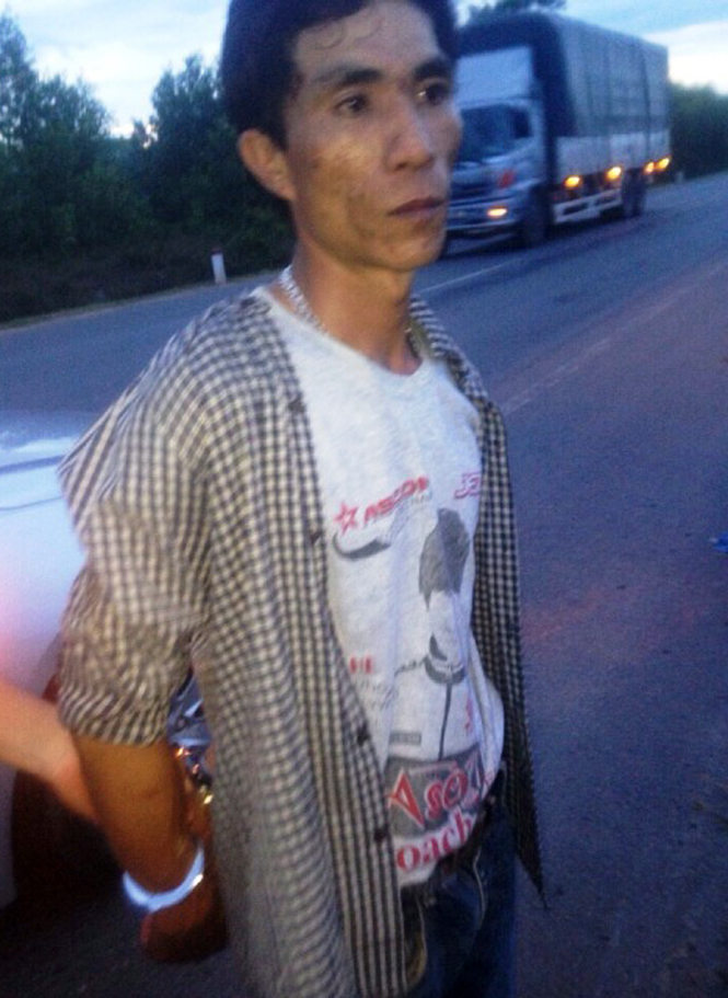 Đối tượng Trần Văn Chuân lúc bị bắt giữ.