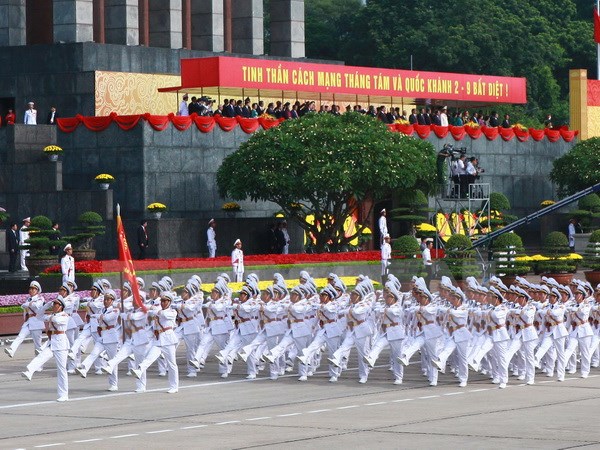 Lễ míttinh, diễu binh, diễu hành cấp Quốc gia tại Quảng trường Ba Đình. (Ảnh: TTXVN)