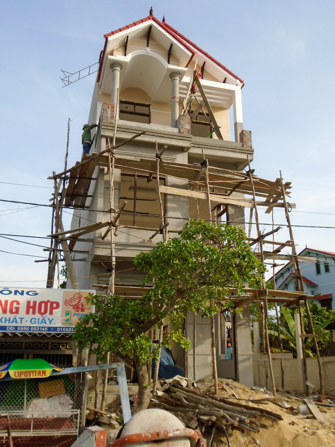 Một công trình do Tổ thợ nề của ông Lê Trung Khanh (thôn Di Lộc) xây dựng.