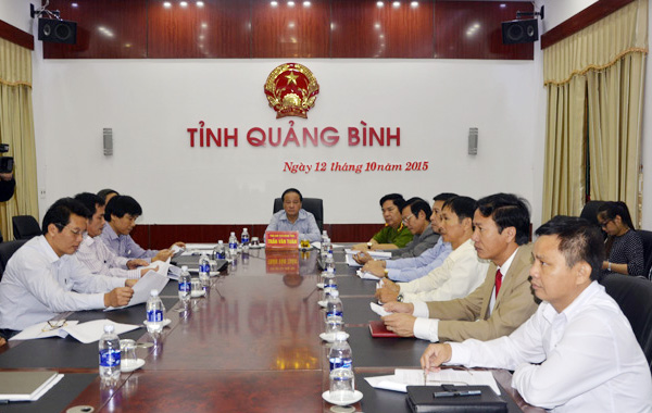 Đồng chí Trần Văn Tuân, UVTV Tỉnh ủy, Phó Chủ tịch UBND tỉnh chủ trì điểm cầu Quảng Bình.