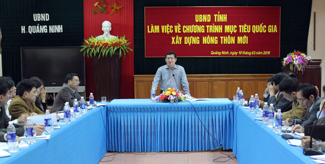 ảnh: Đồng Chí Trần Tiến Dũng, Phó Chủ tịch UBND, Phó trưởng ban thứ nhất Ban chỉ đạo Chương trình MTQG XDNTM kết luận tại buổi làm việc.