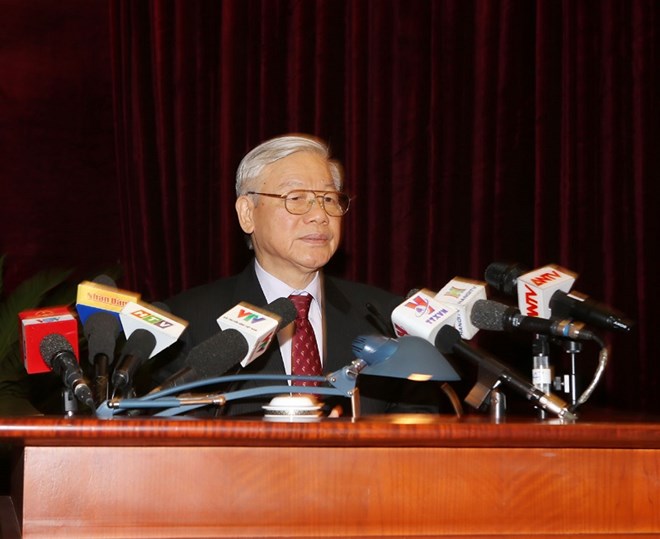 Tổng Bí thư Nguyễn Phú Trọng phát biểu chỉ đạo Hội nghị. Ảnh: Trí Dũng-TTXVN