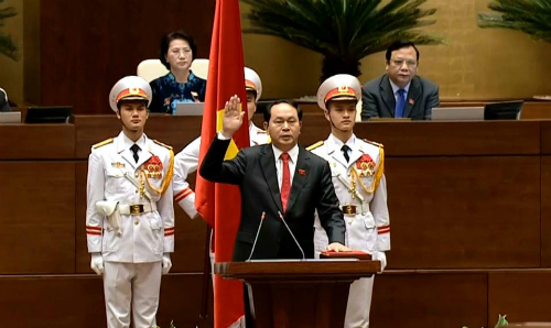 Tân Chủ tịch nước Trần Đại Quang tuyên thệ nhậm chức.