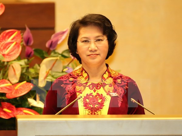 Tân Chủ tịch Quốc hội, Chủ tịch Hội đồng Bầu cử quốc gia Nguyễn Thị Kim Ngân. (Ảnh: Thống Nhất/TTXVN)